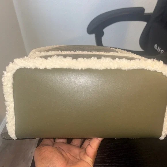 Michael Kors Olive Shearling-Trim Backpack - Picture 6 of 6